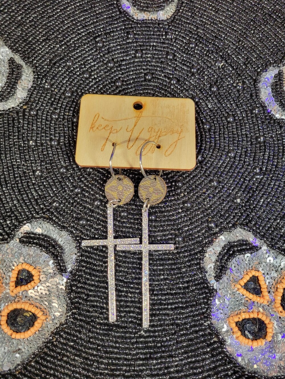 Cross my Heart Silver Cross Drop Earrings